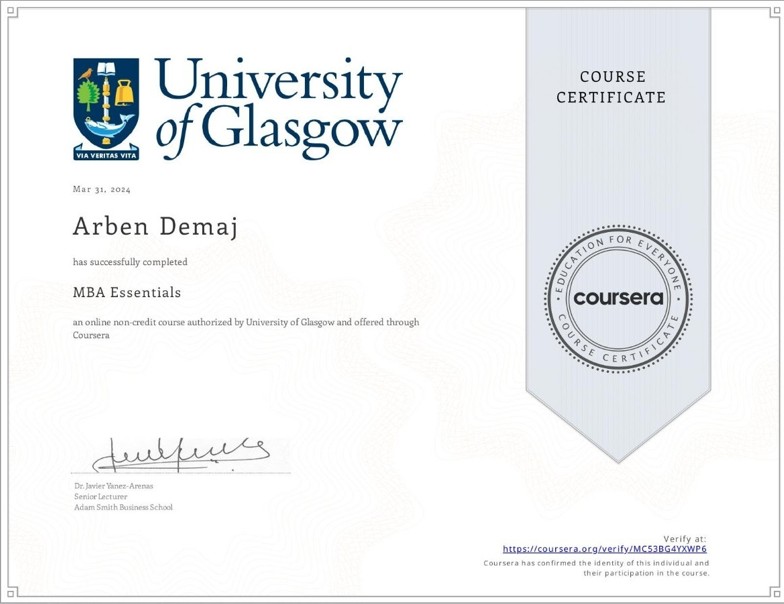 Glasgow Certificate Thumbnail