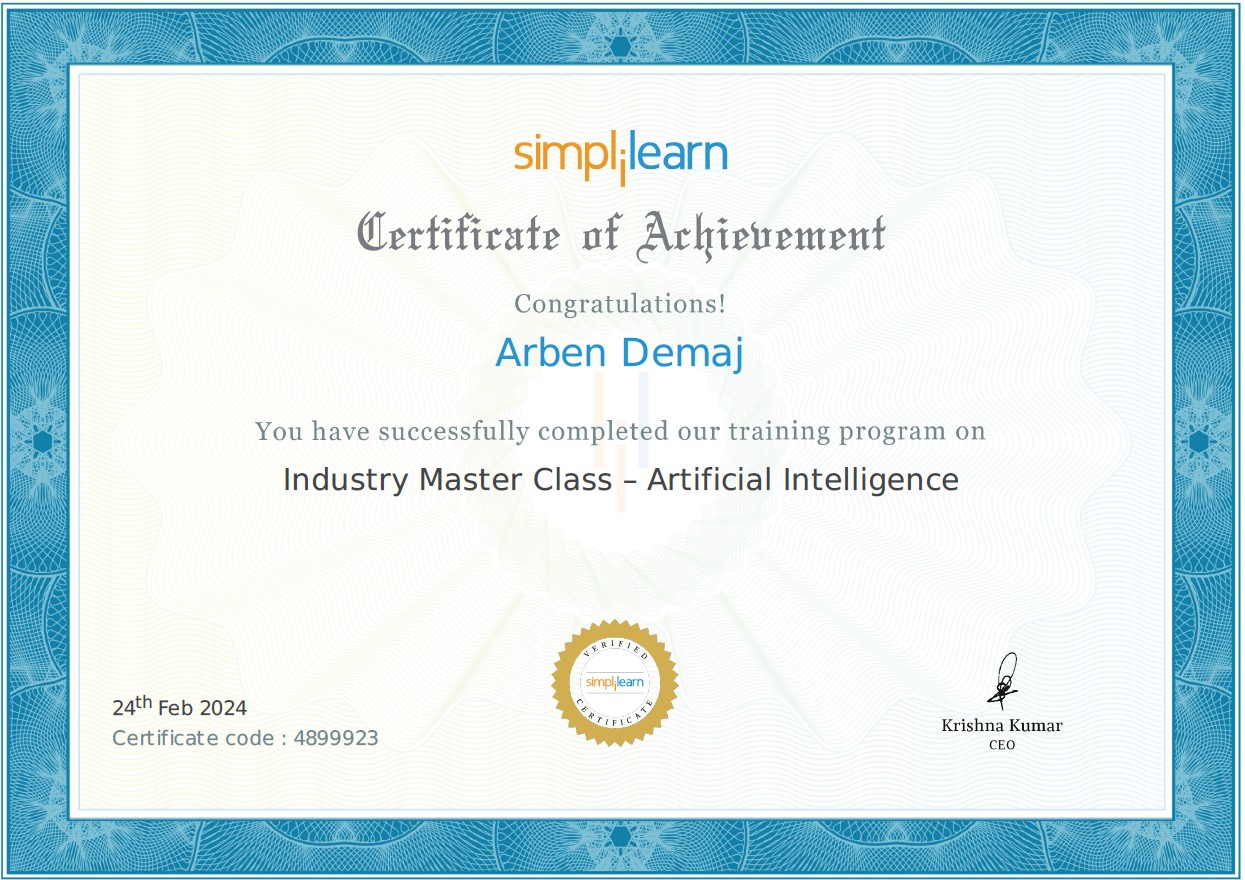 Master Class Certificate Thumbnail